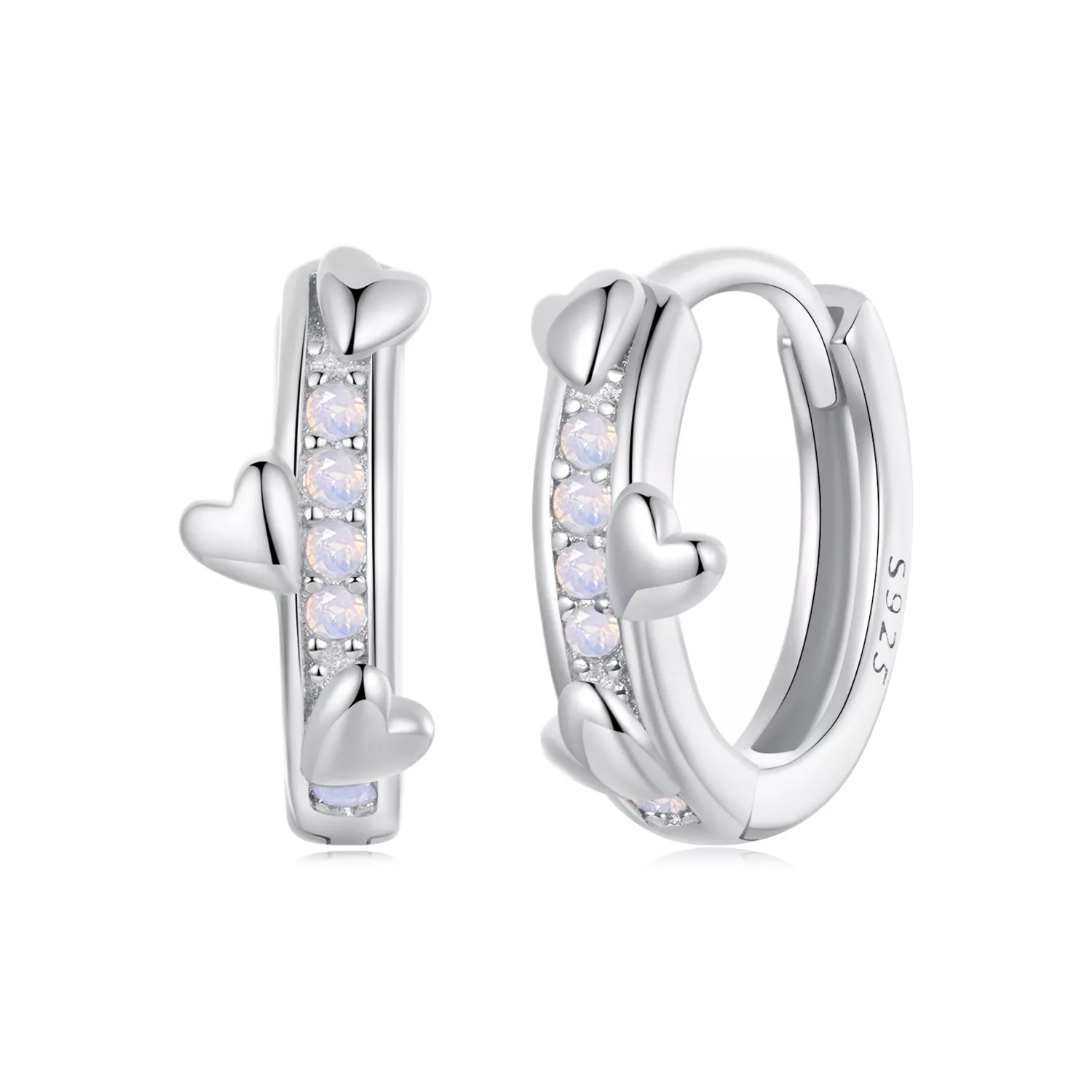pandora stil pembe kalp küpe bse1018