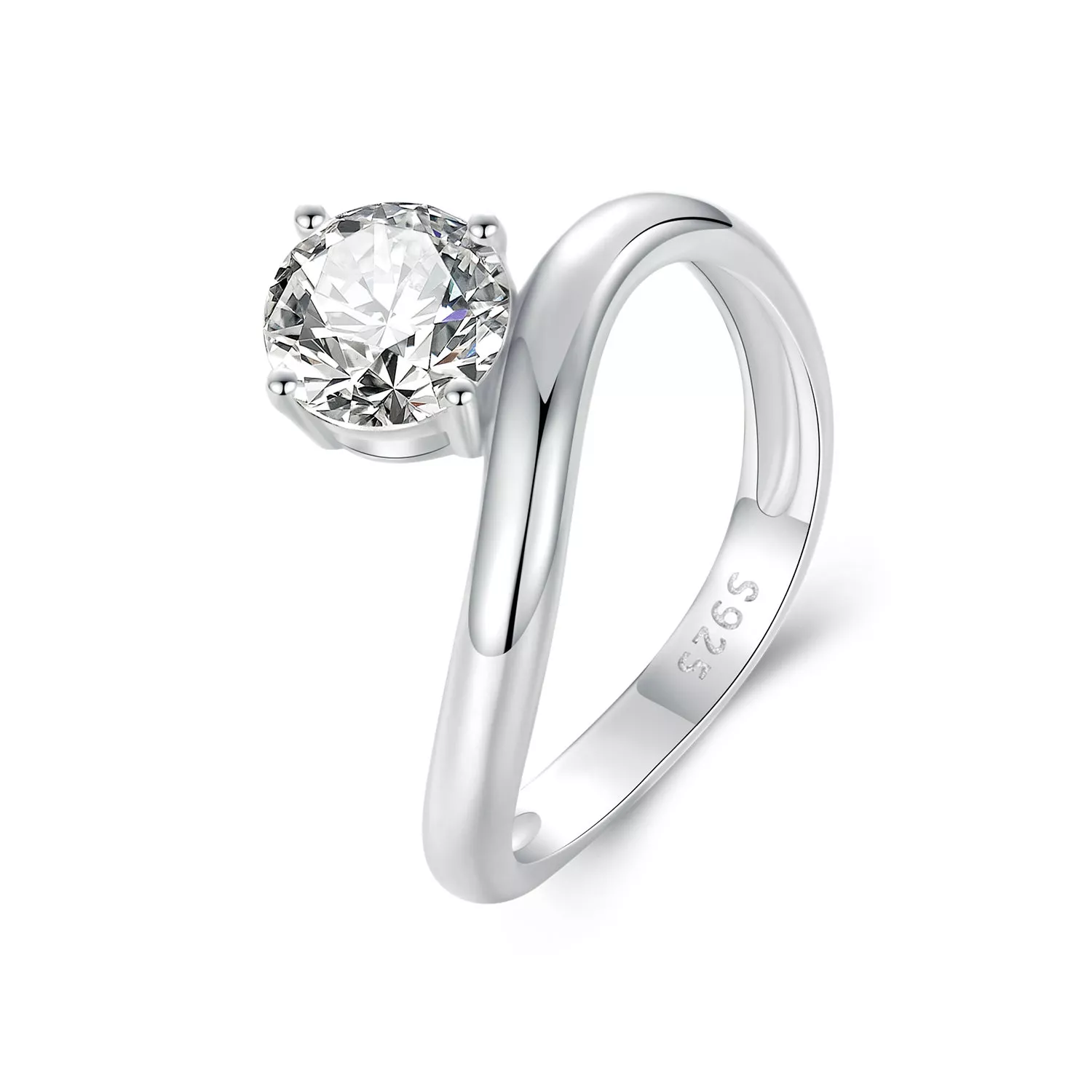 pandora style simple 1ct mozanit yüzük tek sertifika ile msr050