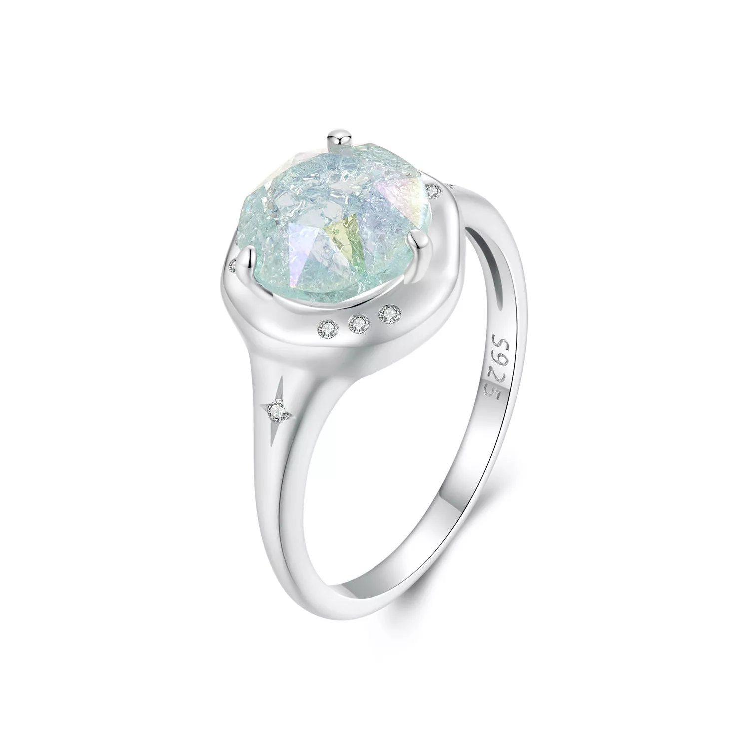pandora style yeşil buzlu zirkonyum yüzük scr1025
