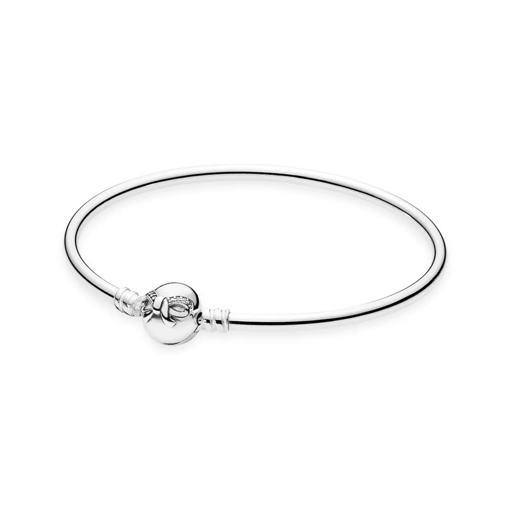 pandora moments gümüş bangle bileklik zarif fiyonk 590724cz