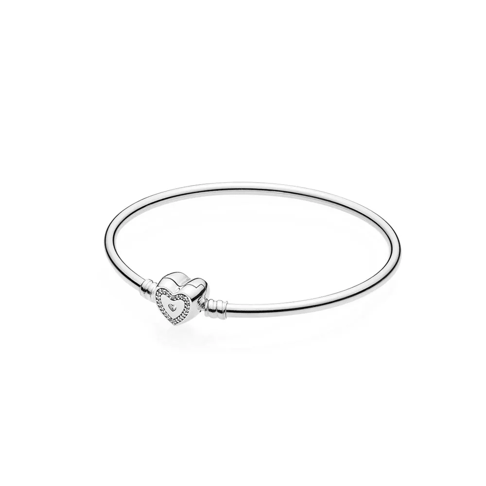 pandora moments gümüş bangle cazibeli kalp 590729cz