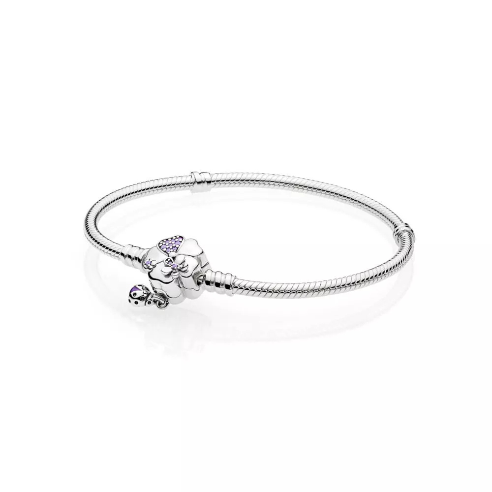 pandora moments gümüş bileklik çiçekli klips 597124nlc