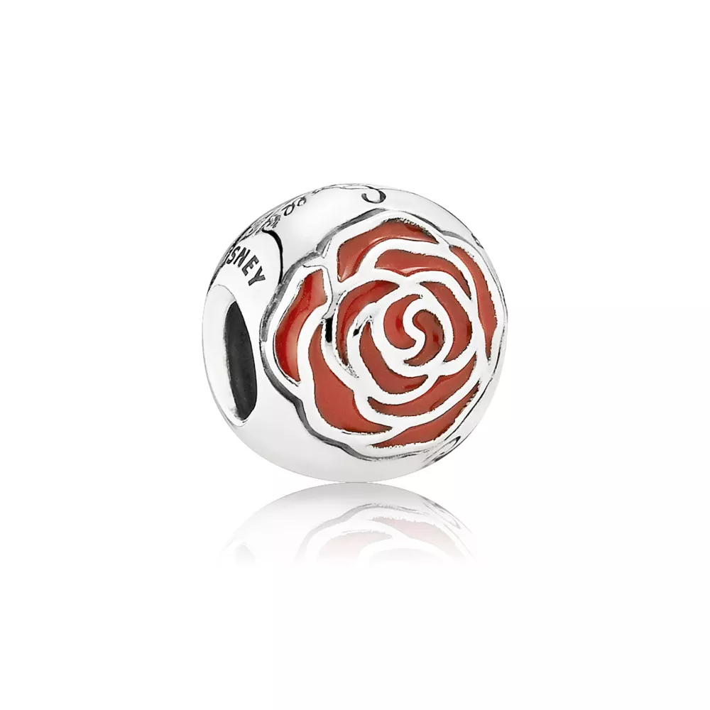 disney pandora charm belle büyülü gül 791575en09