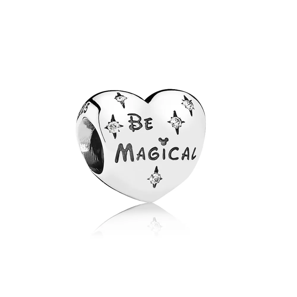 disney pandora charm heart silver charm with cubic zirconia 791439cz