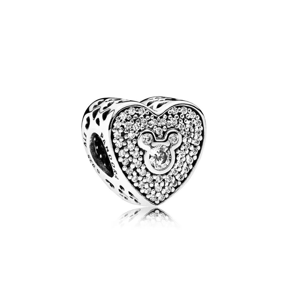 disney pandora charm miki minnie parıltılı kalp 792049cz