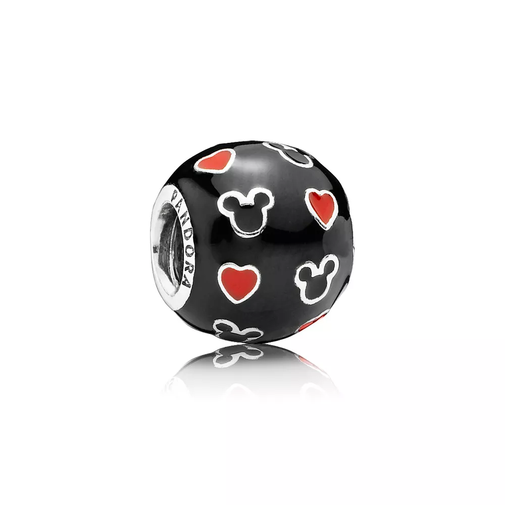 disney pandora charm miki silver charm with black and red enamel 791477enmx