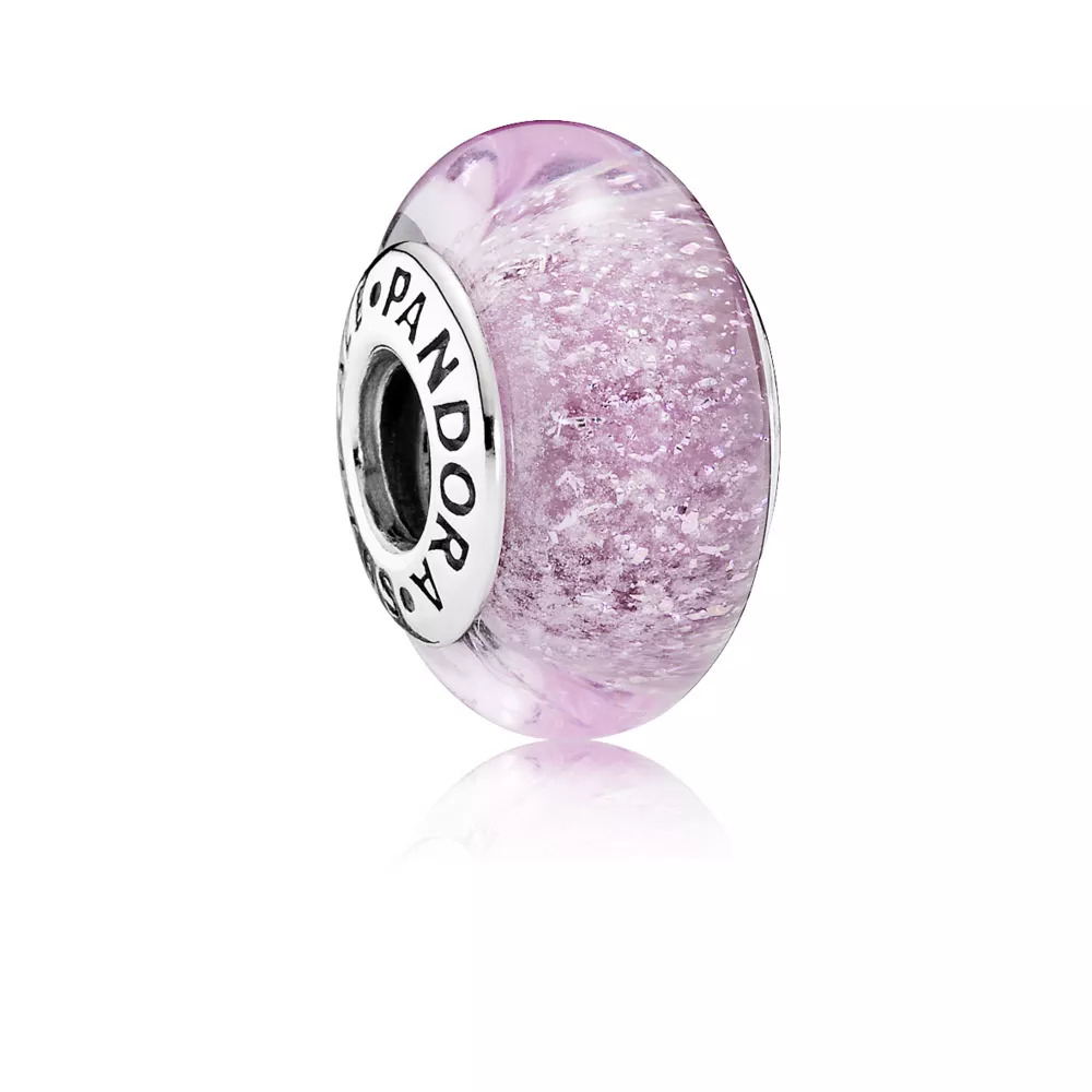 disney pandora charm rapunzel silver charm with iridescent and fluorescent purple murano glass 791657
