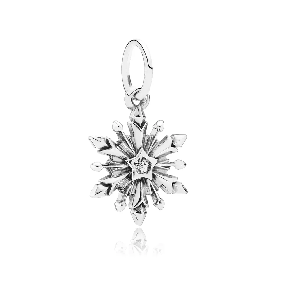 disney pandora sallantili charm frozen snowflake silver dangle with cubic zirconia 791564cz