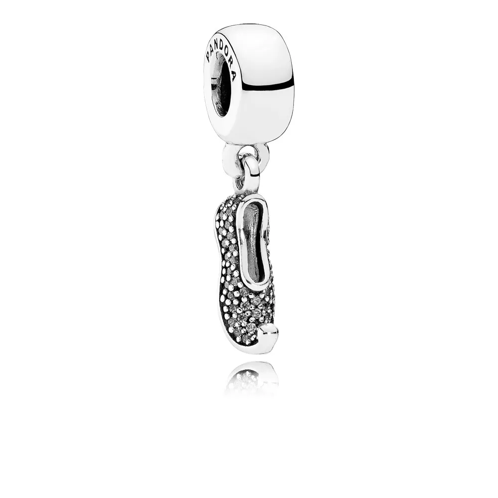 disney pandora sallantili charm jasmine shoe silver dangle with mint cubic zirconia 791790mcz