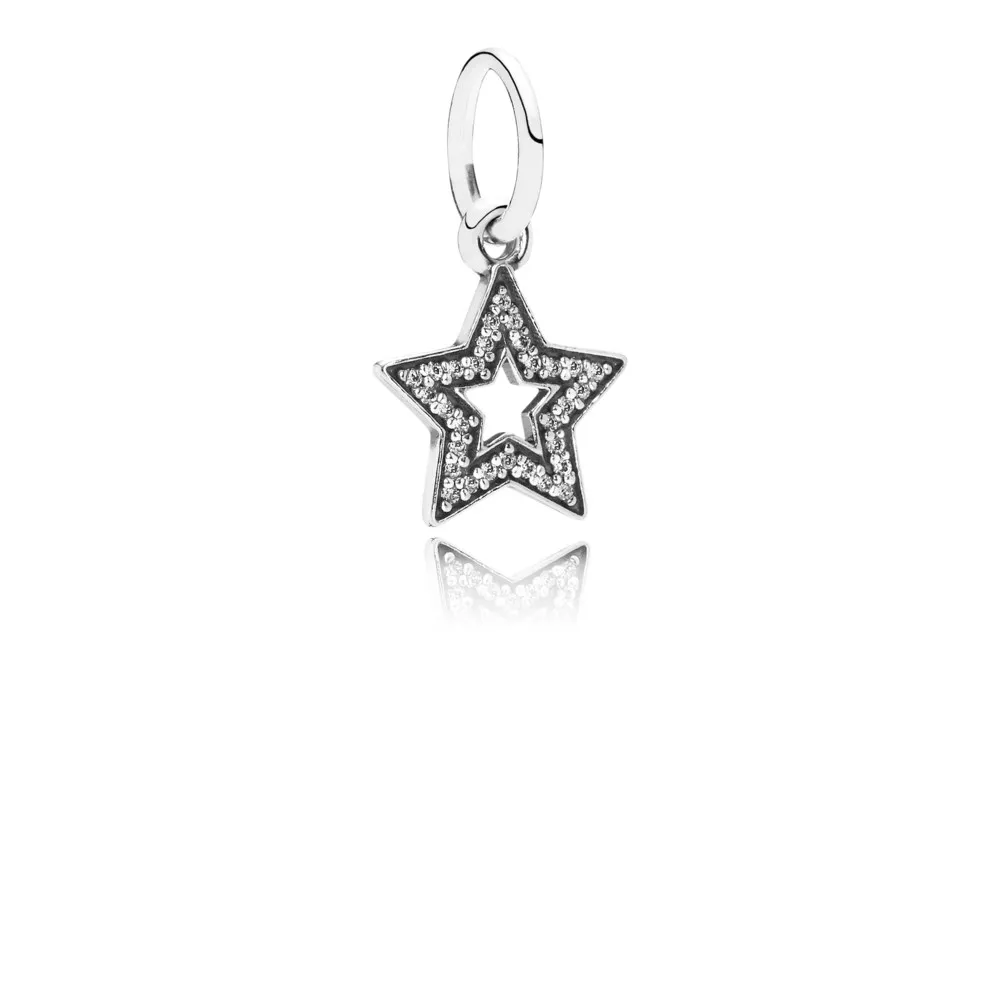 gümüş sallantılı yıldız charm kübik zirkon taşlı 791348cz