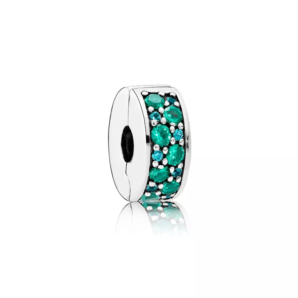 pandora ayraçlar charm yeşil mozaik parlak zarafet 791817mczmx