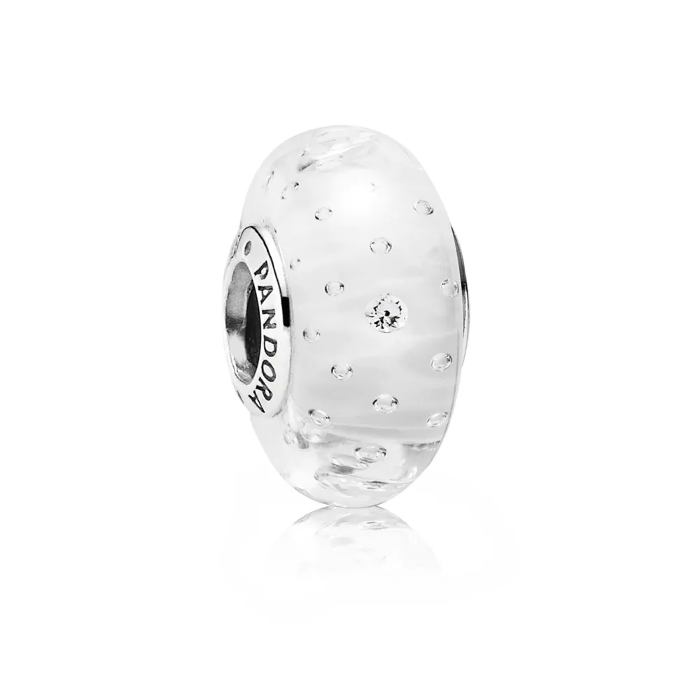 pandora charm beyaz köpüklü cam charm 791617cz
