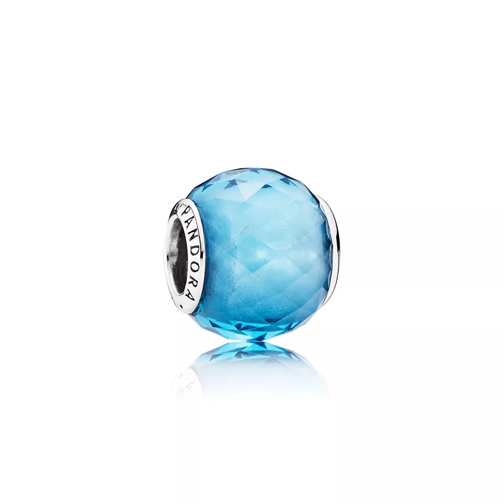pandora charm gök mavisi geometrik yüzeyler 791722nbs