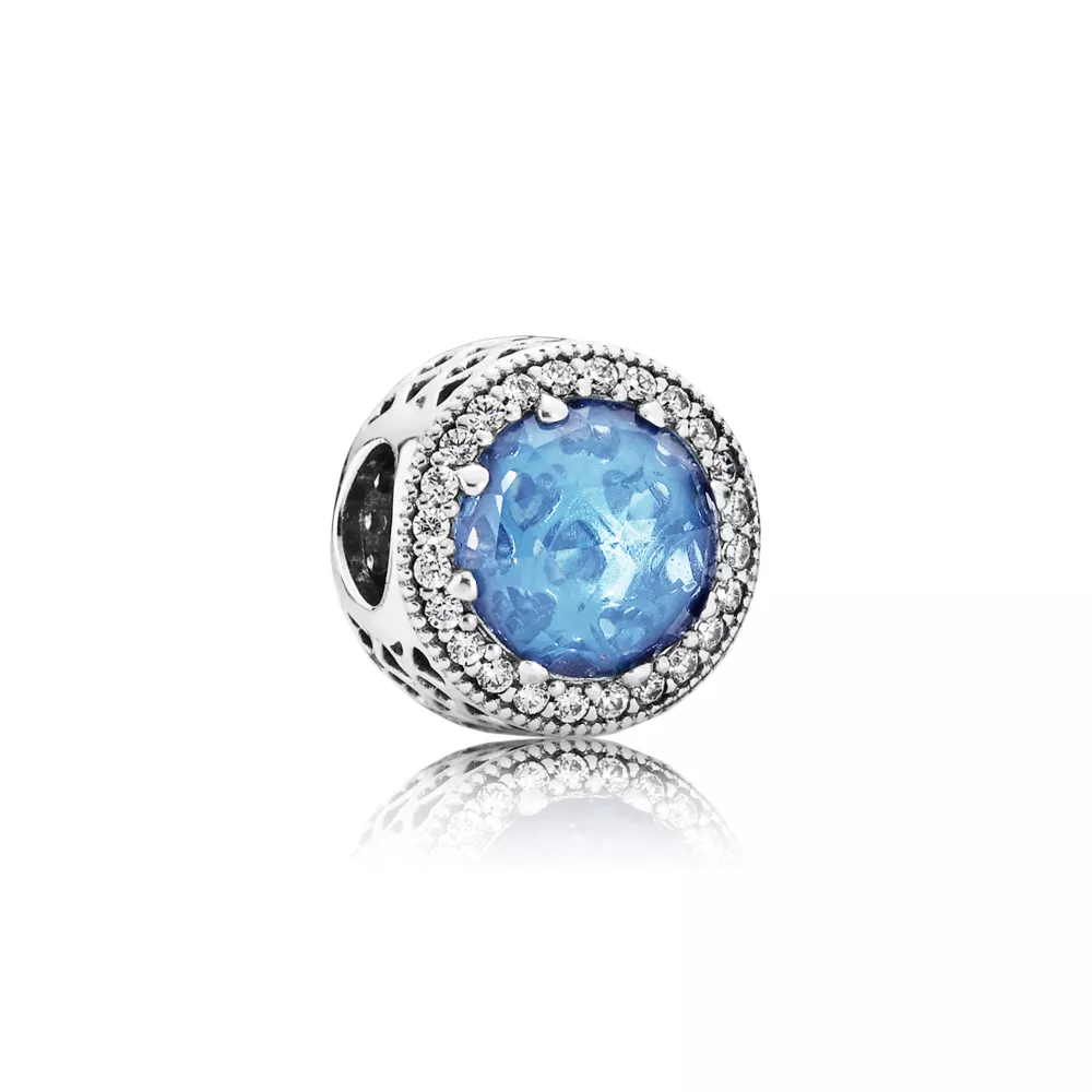 pandora charm gök mavisi parlak kalpler 791725nbs