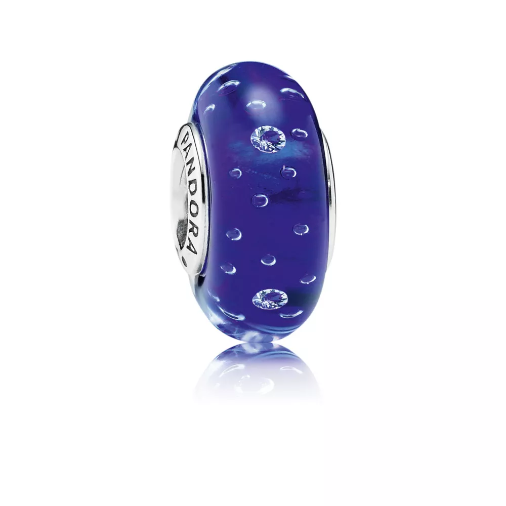 pandora charm kabarcıklı asil mavi murano 791630cz