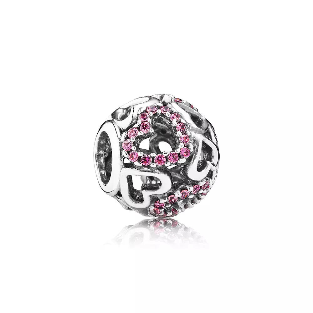 pandora charm kafes i̇şi pembe süslü kalpler 791424czs