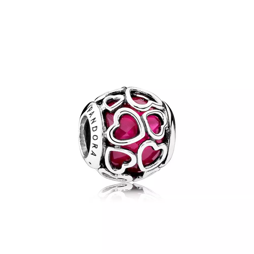 pandora charm kiraz rengi aşkla sarılı 792036ncc