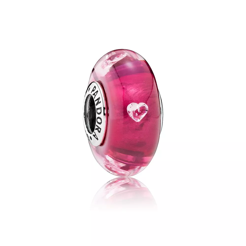 pandora charm kiraz rengi kalp 791664pcz
