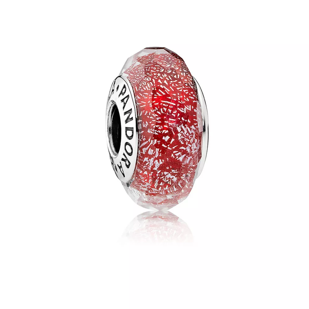 pandora charm kırmızı parlak cam 791654
