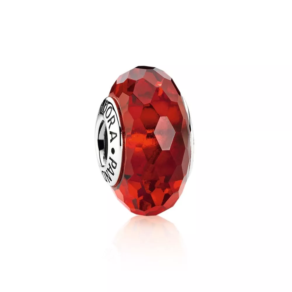 pandora charm kırmızı yüzeyli cam 791066