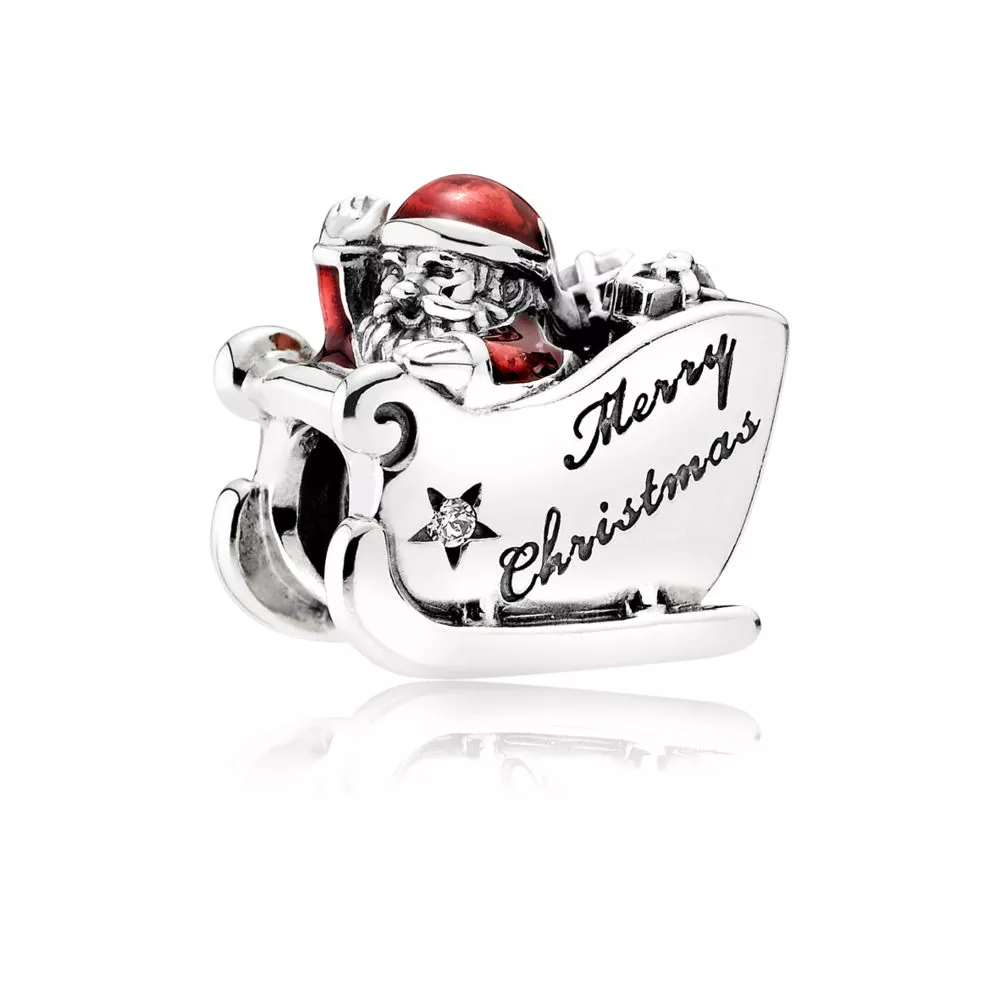 pandora charm kızaklı noel baba 792004cz