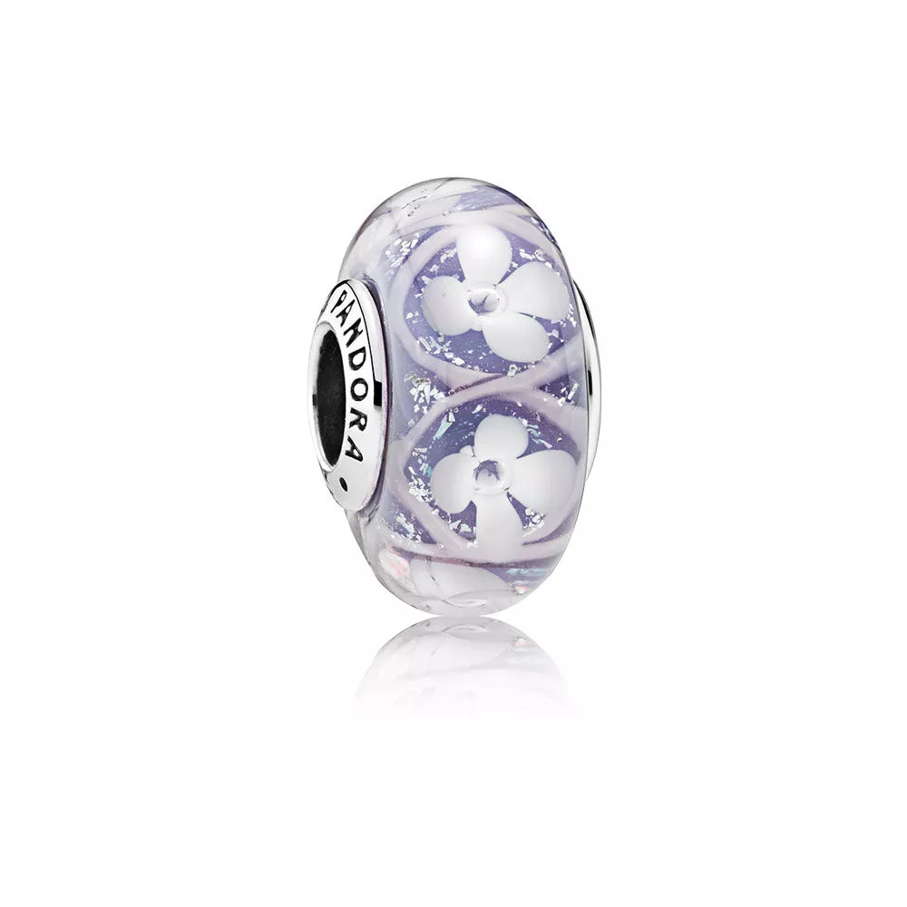 pandora charm mor çiçeksi cam 791667