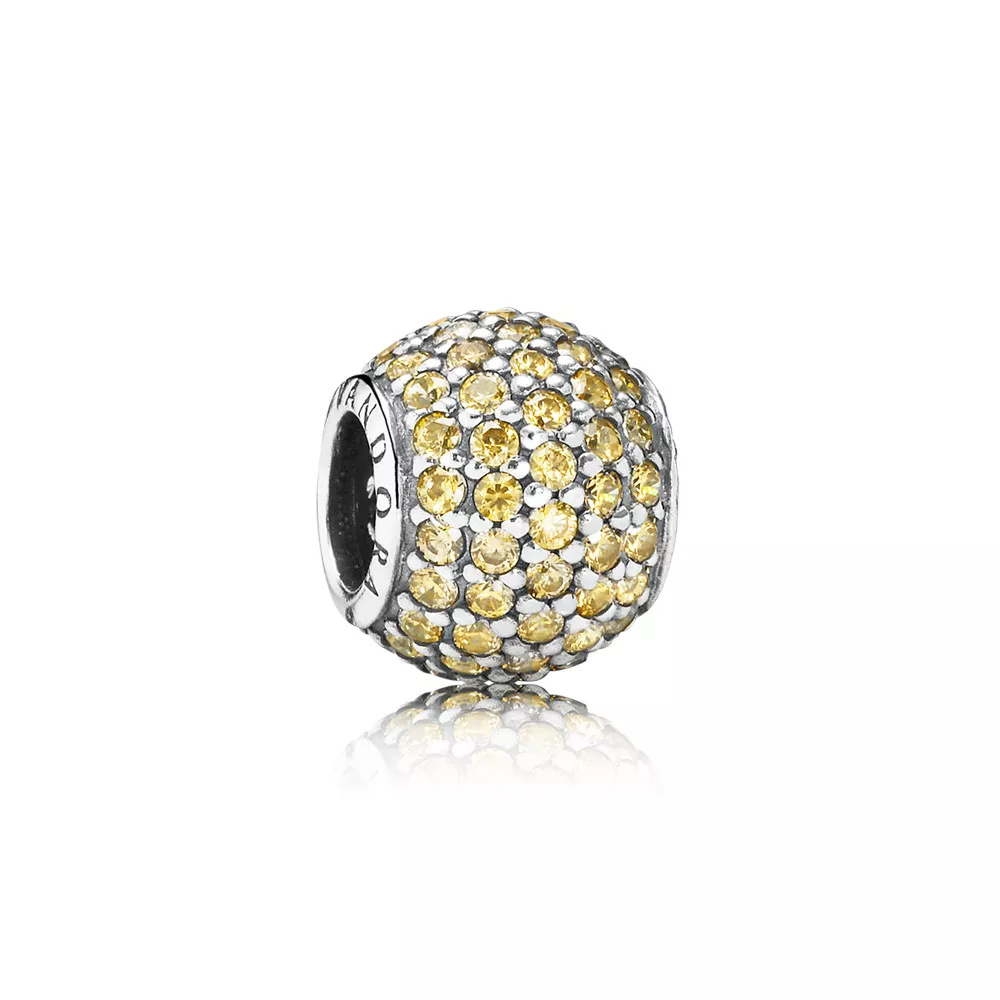 pandora charm süslü altın renkli pavé top 791051fcz