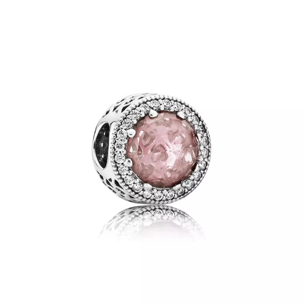 pandora charm toz pembe parlak kalpler 791725nbp