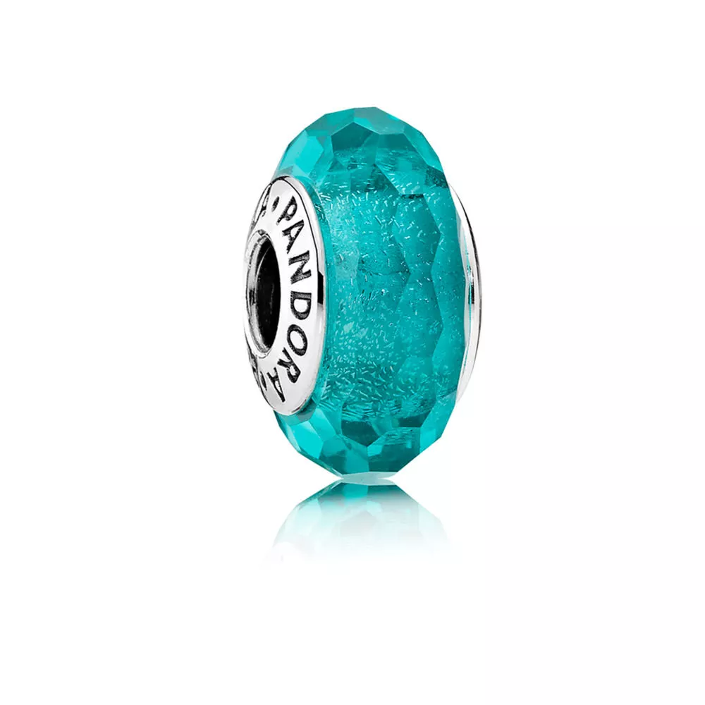 pandora charm turkuaz parlak cam 791655