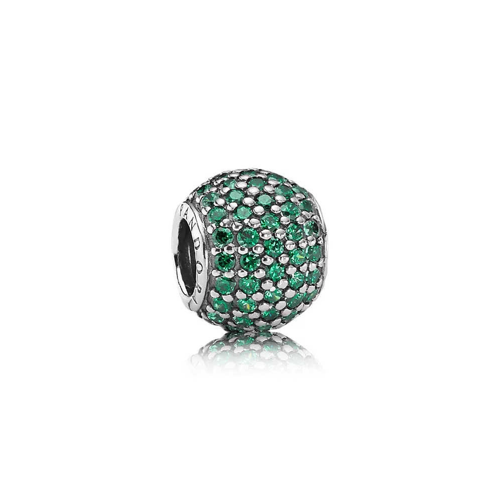 pandora charm yeşil pave işıkları 791051czn
