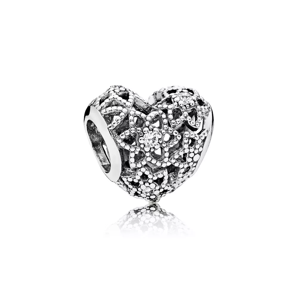 pandora charm çiçekli kalp 796264cz