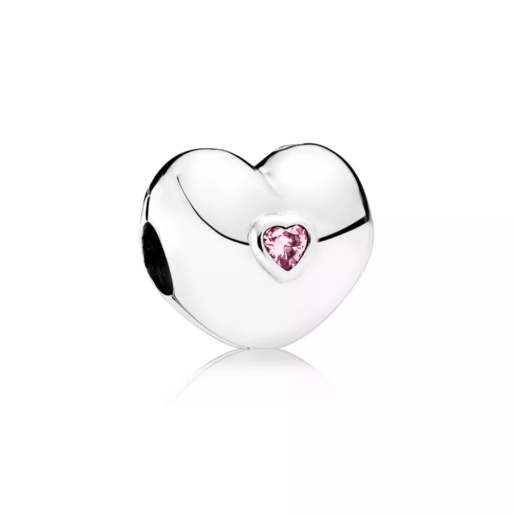 pandora clip pembe kalp 791981pcz