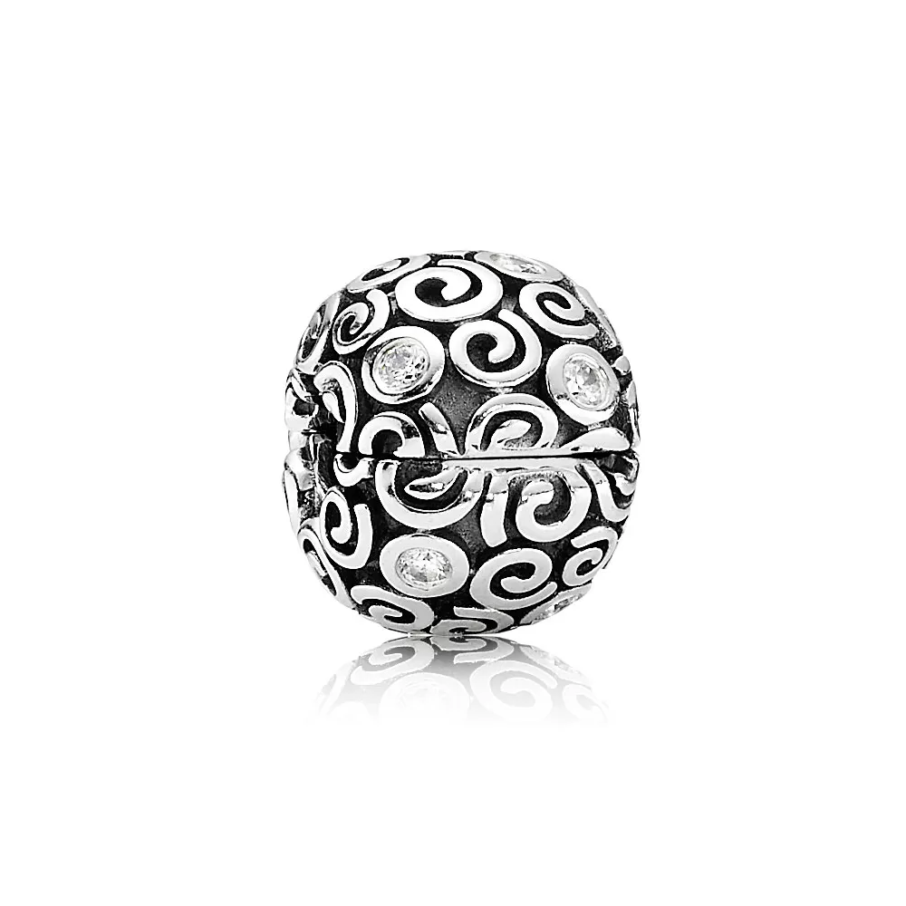 pandora clip yamuk çizgili klips 790962cz