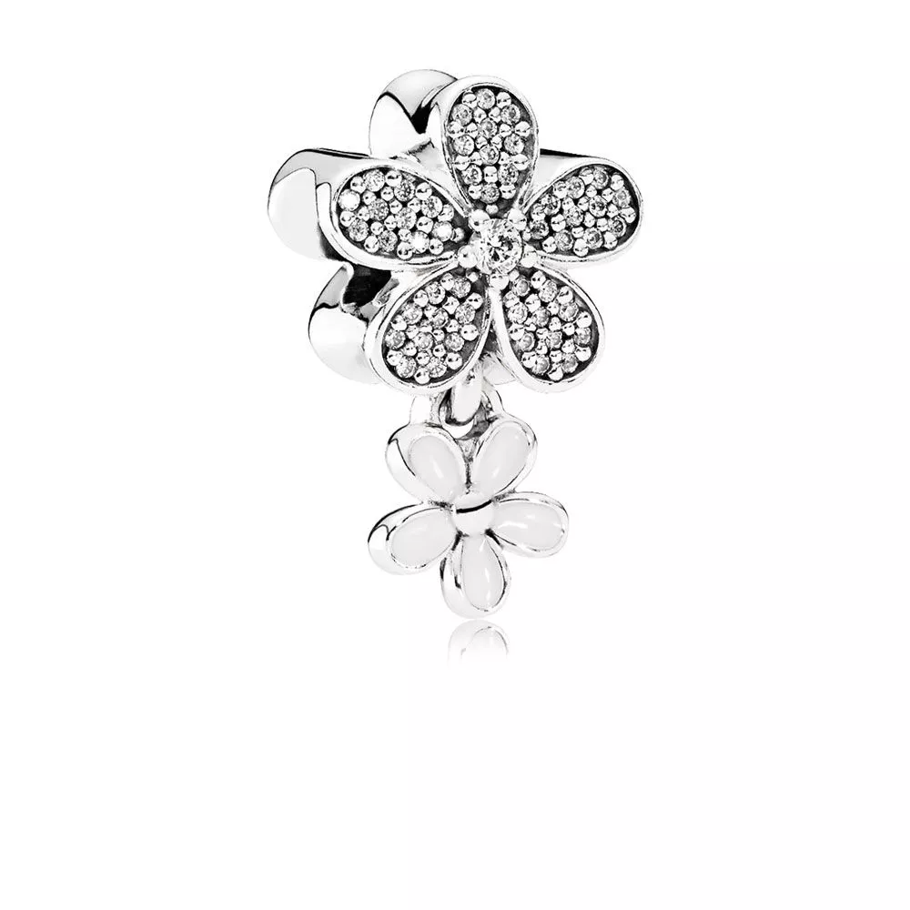 pandora sallantili charm göz alıcı i̇kili papatya 792098cz