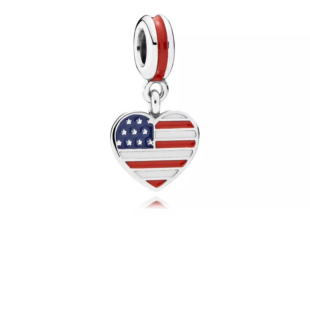 pandora sallantili charm kalpli amerikan bayrağı 791548enmx