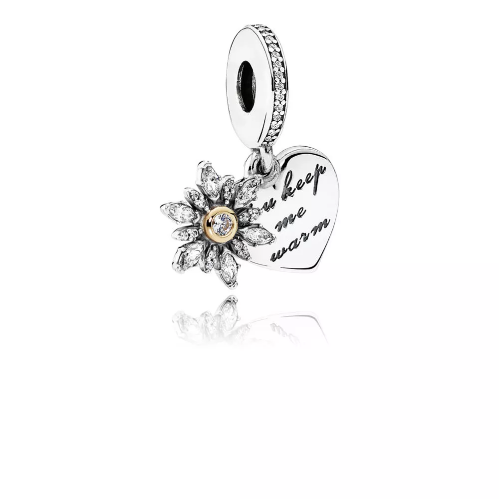 pandora sallantili charm kar tanesi ve kalp 792012cz