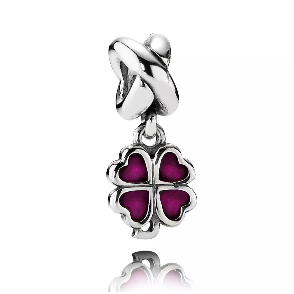 pandora sallantili charm sallantılı pembe dört yapraklı yonca 790572en07
