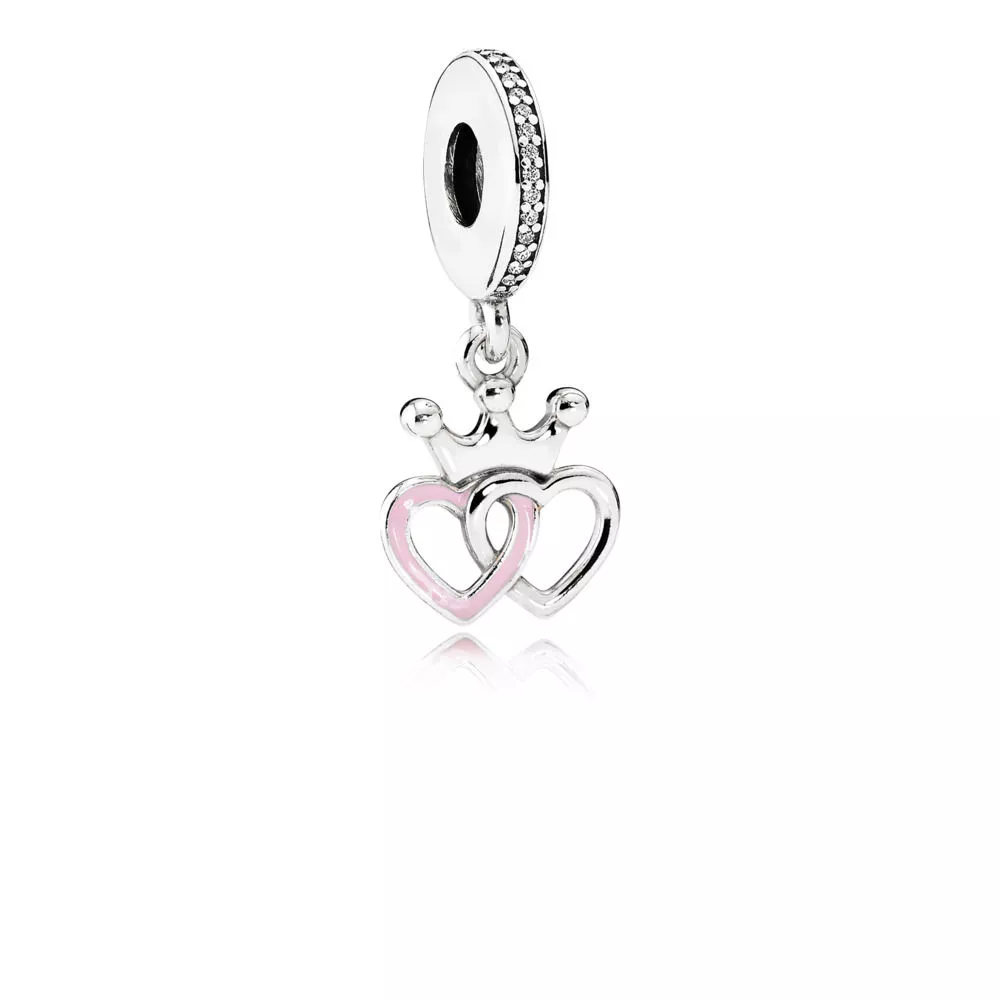 pandora sallantili charm taçlı kalpler 791963cz