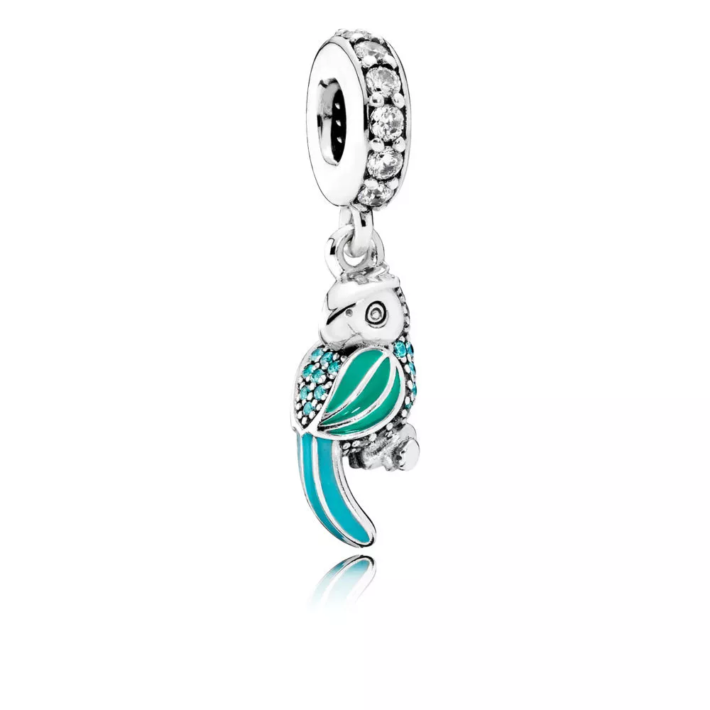pandora sallantili charm tropik papağan 791903enmx