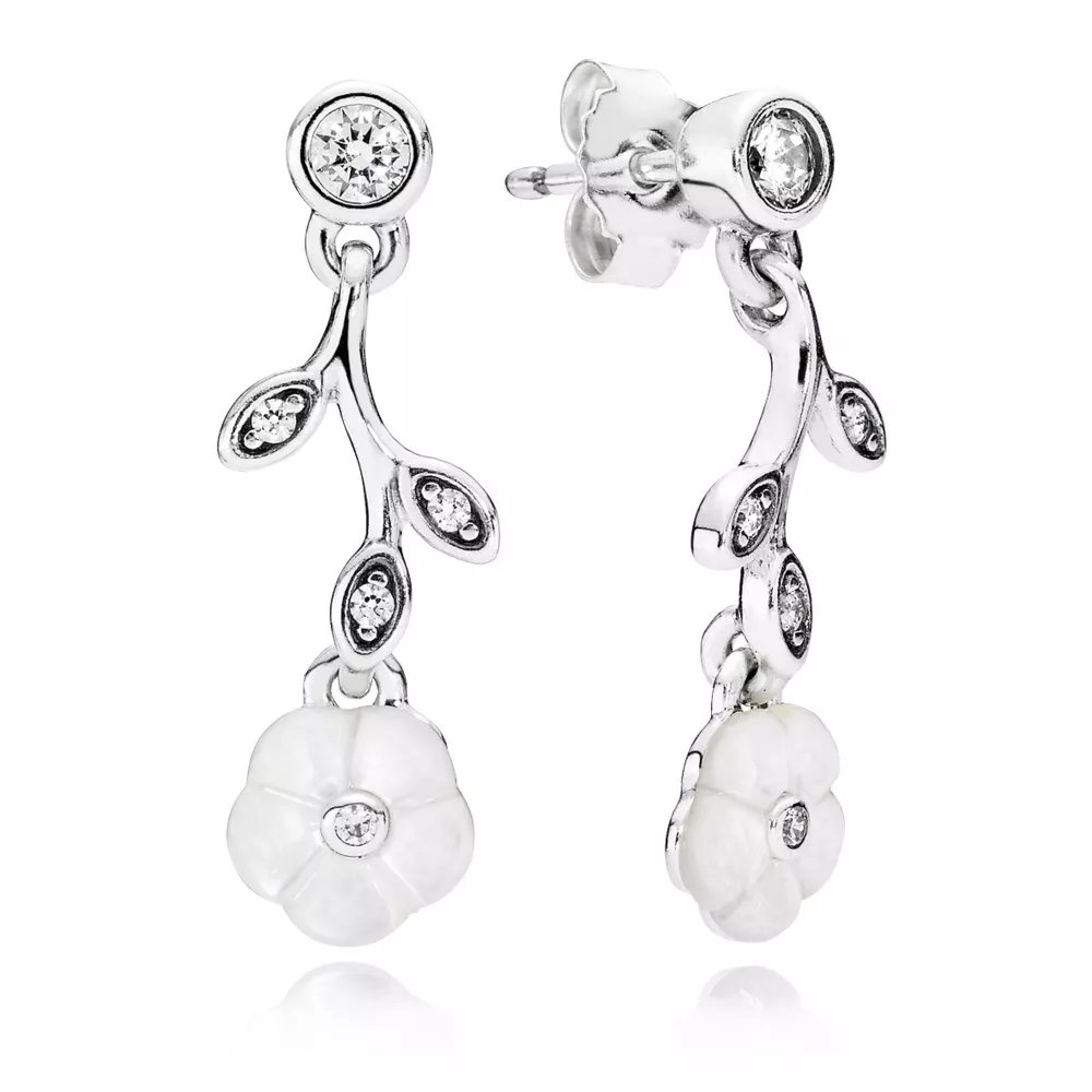 pandora damla küpeler parıldayan çiçekler 290699mop