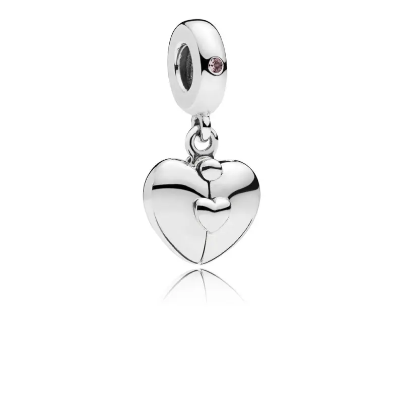 PANDORA Aile Kolyesi Sarkıt Charm, Pembe Kristal ve Pembe Emaye - 797615EN130 - Ürün Resmi