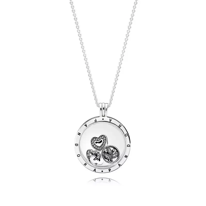 Pandora Yüzen Madalyon Ve Aşk ve Aile Yüzer Madalyon Kolye Kolye - R800064 - Ürün Resmi