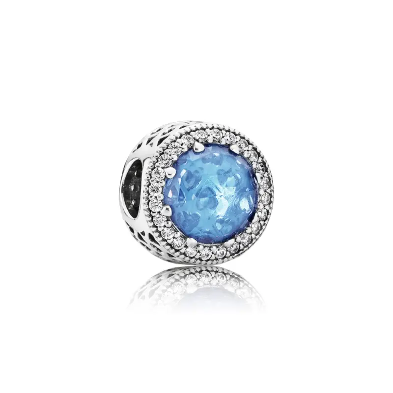 PANDORA Gökyüzü Mavisi Işıltılı Kalpler Charm - 791725NBS - Ürün Resmi