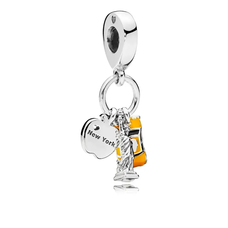 PANDORA New York Öne Çıkanlar Sarkıt Charm, Siyah ve Sarı Emaye - 797198ENMX - Ürün Resmi