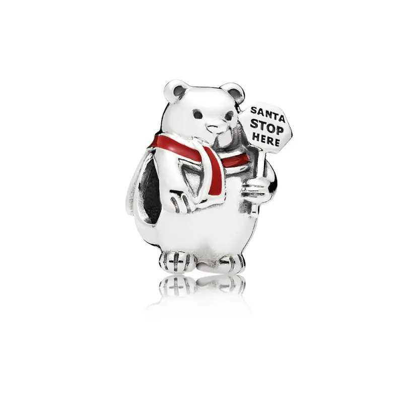 PANDORA Noel Kutup Ayısı Charm, Kırmızı Mine - 796466EN39 - Ürün Resmi