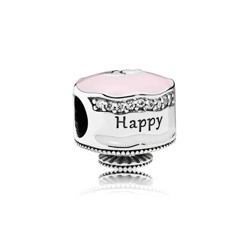 PANDORA Mutlu Yıllar Pasta Karışık Emaye Şeffaf CZ Charm - 792061ENMX - Ürün Resmi