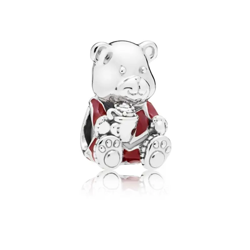PANDORA Noel Ayıcık Charm, Kırmızı ve Beyaz Emaye - 797564ENMX - Ürün Resmi