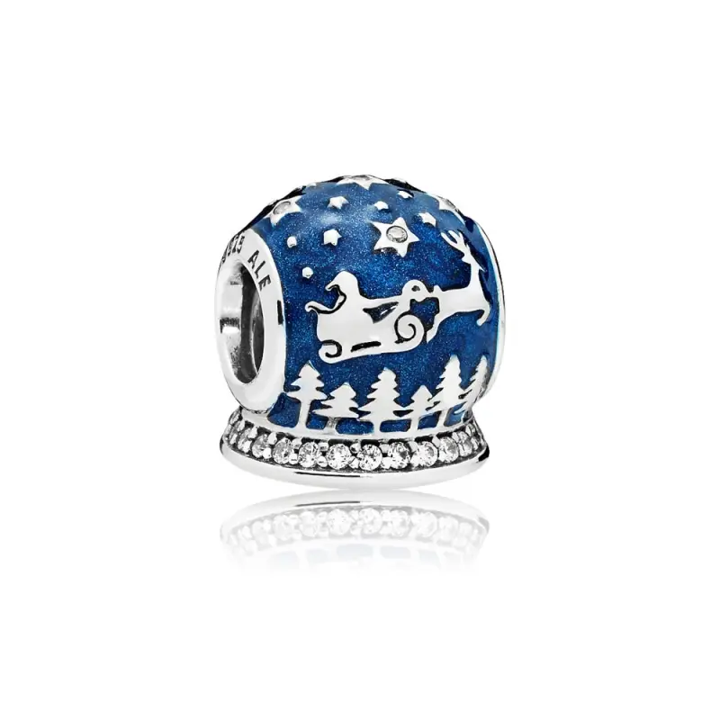 PANDORA Noel Gece Charm, Gece Yarısı Mavisi Emaye ve Şeffaf CZ - 796386EN63 - Ürün Resmi