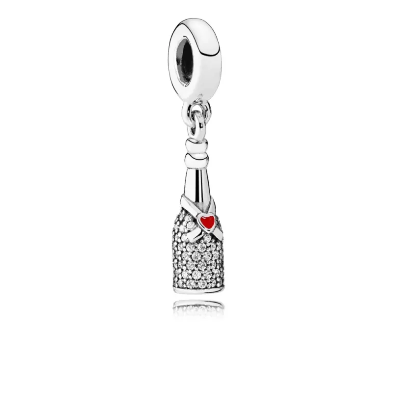 PANDORA Kutlama Zamanı, Kırmızı Emaye Şeffaf CZ Püskül Charm - 792152CZ - Ürün Resmi
