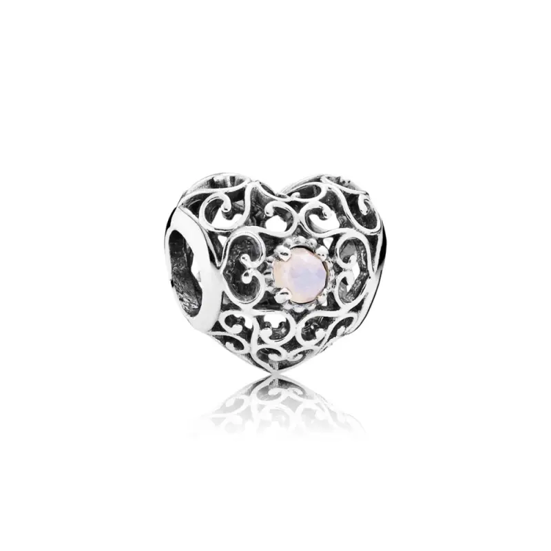 PANDORA Ekim Kalp İmza Doğum Taşı Charm'ı E Charm - 791784NOP - Ürün Resmi